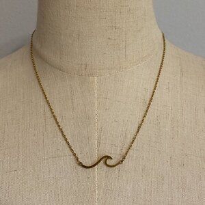 Wave Water Necklace in Gold Tone